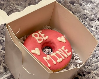 Be Mine Donuts Valentines Day Dog Treats Gift Box - Valentines Day Dog Treat- Cute Dog Treats