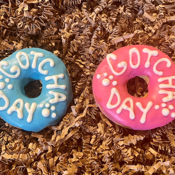Gotcha Day donut treat- CupCake Gift Box- Gotcha Day Dog Treats- Dog Birthday Treats- Birthday Dog Treat Gift Box-Barkday