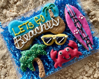 Let’s Go Beaches Dog Treat Gift Box / summer dog treats / fun dog treats / cute dog treats