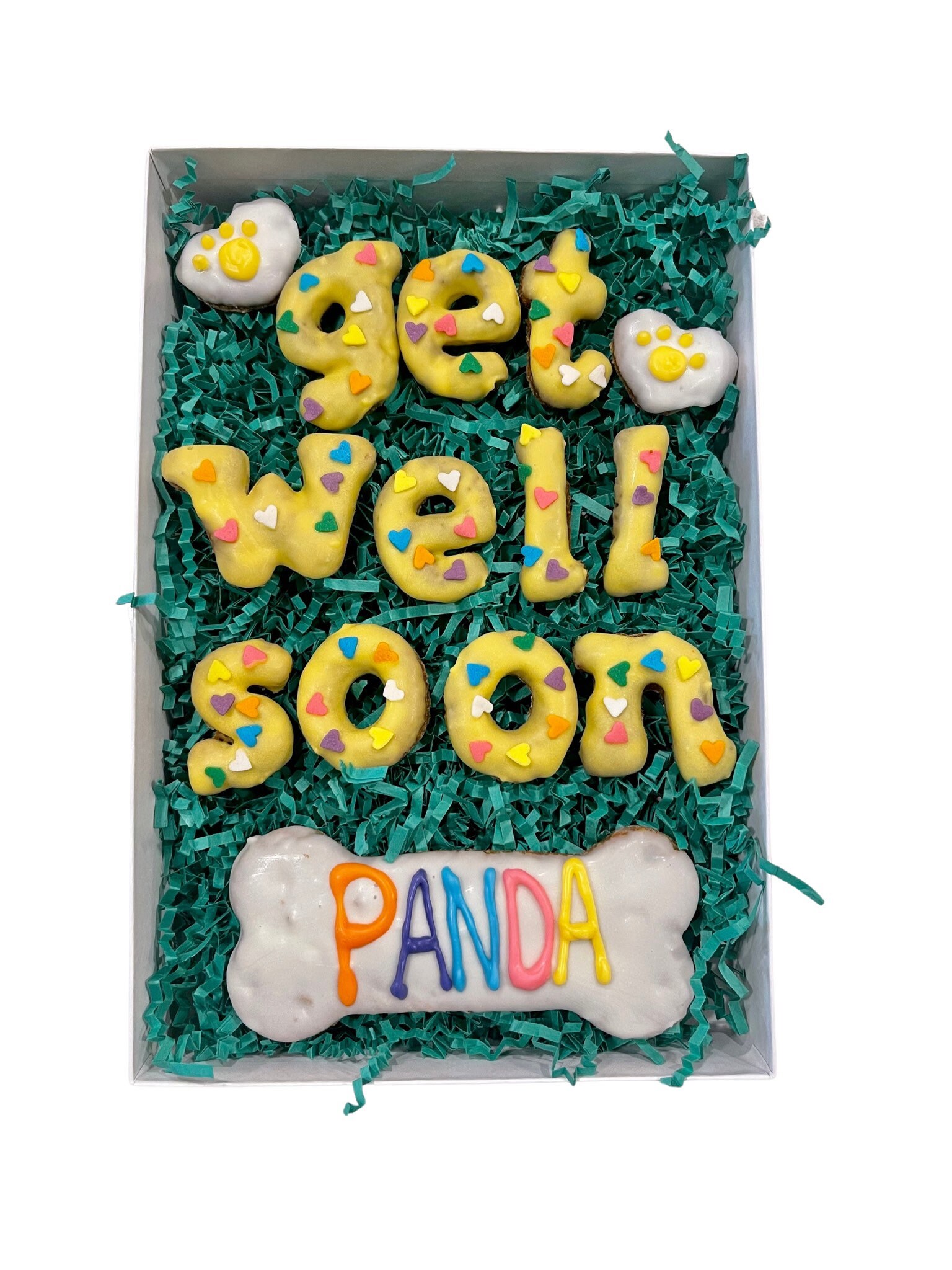 Get Well Soon PERSONALIZED Dog Treat Gift Box Cute Dog Treats All