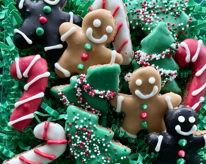 12 Pc Merrymakers Assortment Dog Treat Gift Box Winter Dog Treats