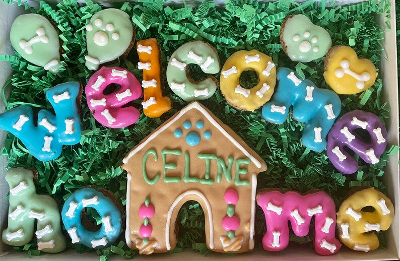 Personalized HOME Dog Treat Gift Box / Real Estate Dog Etsy