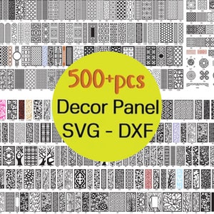 Panelcollectie 500+cnc-bestanden Panel Dxf SVG, Lightburn Art Library voor lasergesneden cnc-plasma, lasergesneden bestanden, cnc-patronen stenci