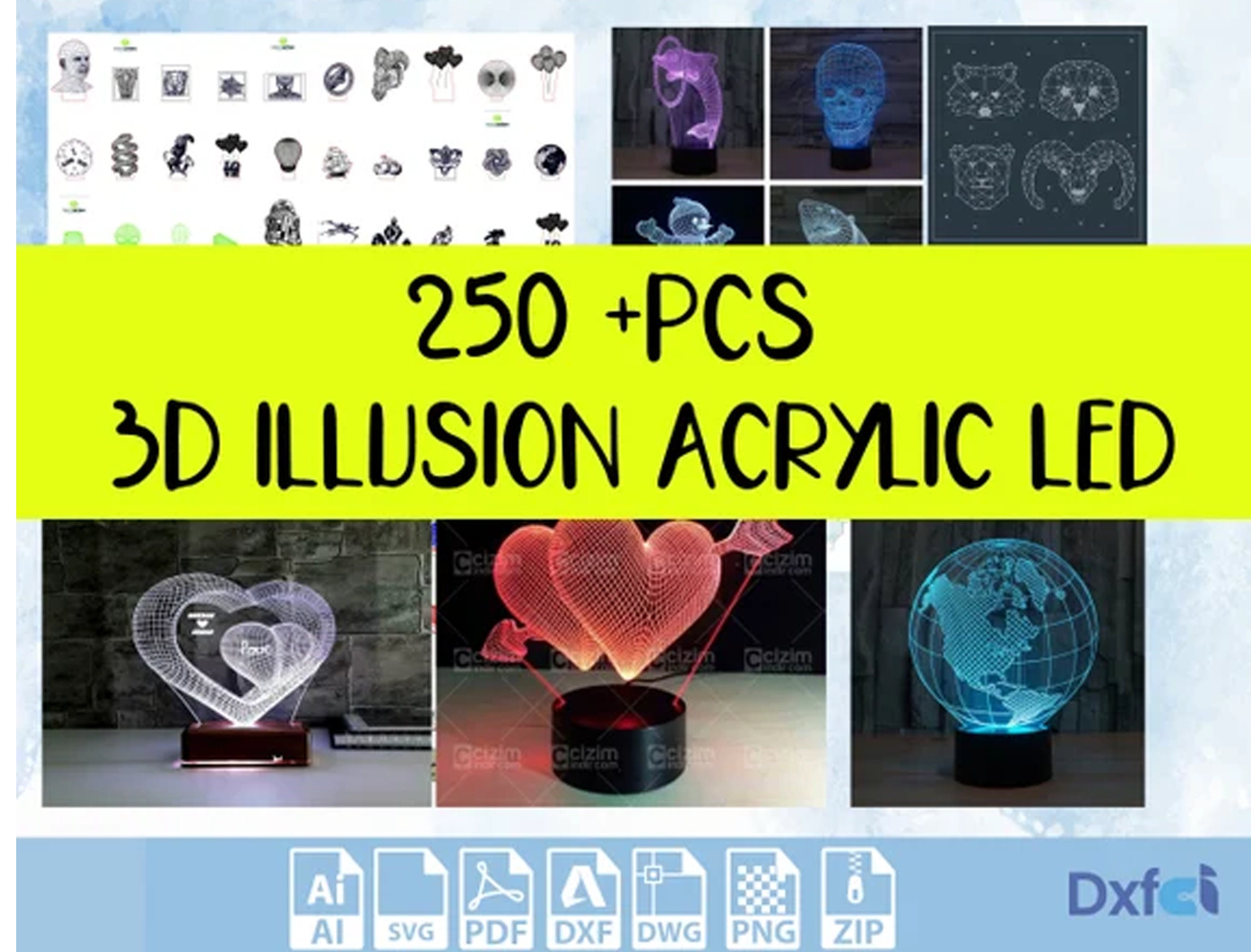 Led lamp base for shop 3d illusion acrylic