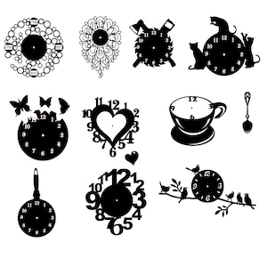WallArt Clocks Pack 1 Dxf Svg Ai