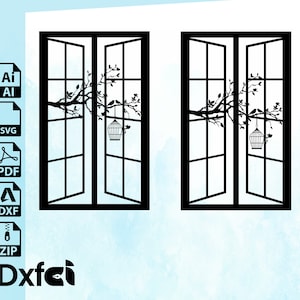 Window and Svg Dxf Files Laser Cut Birds Metal Wall Decor, Minimalist Metal Wall Art, Interior Design, Housewarming Gift, Outdoor Metal Sign