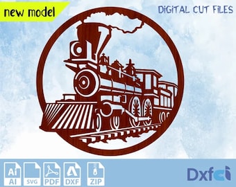 Steam Train SVG, Plasma Cut File, CNC Router, Wall Art (Digital Files)