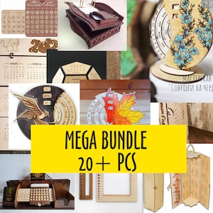 Calendar Laser Cuts Files Bundle, 20+pcs Perpetual Calendar Vector, 2023 Calender Laser Cut, DXF file, Cnc plan, vector plan file