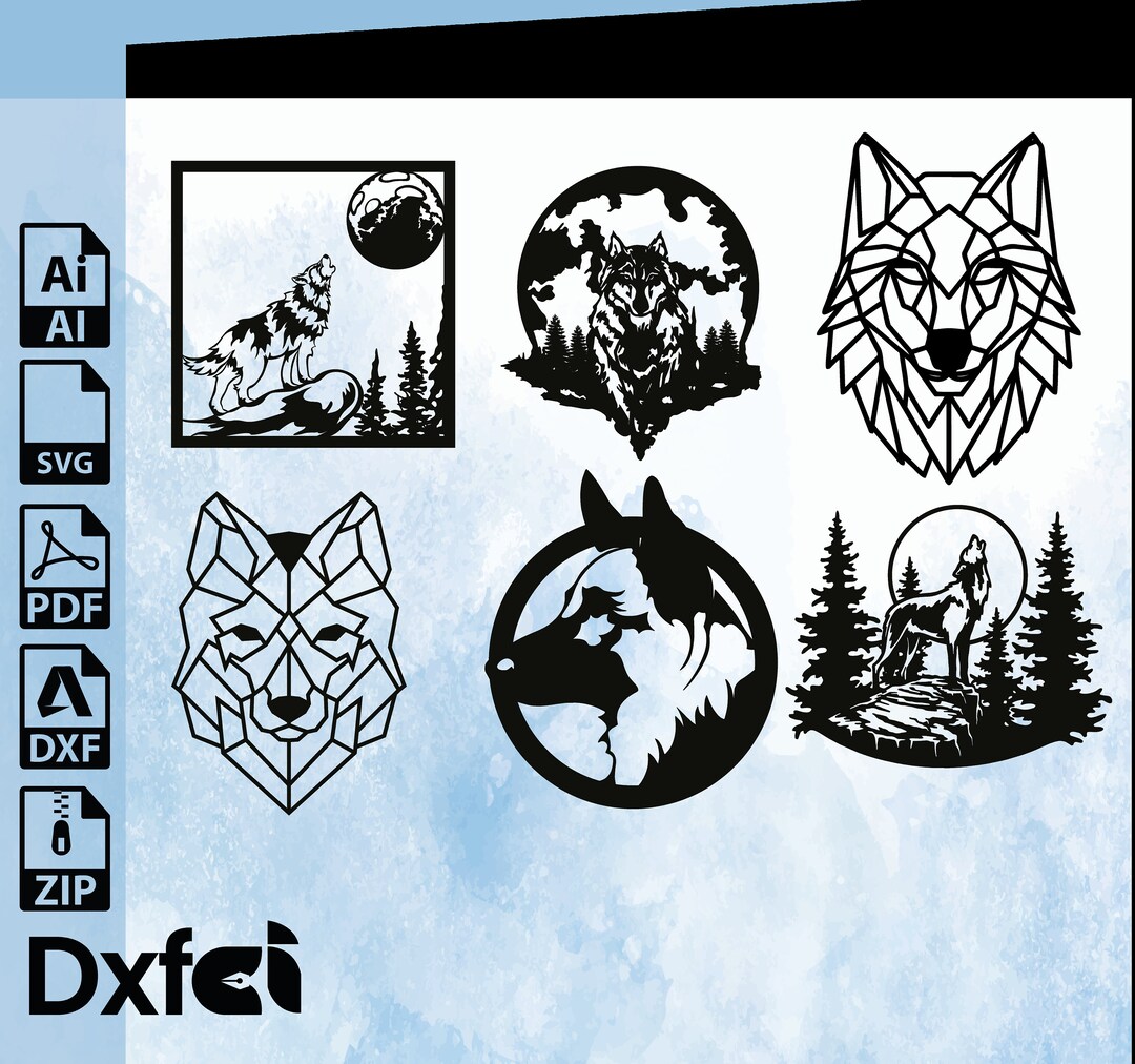 Wolf Mountain Svg Design Sunset Decor Laser Cut CNC Router, Digital ...