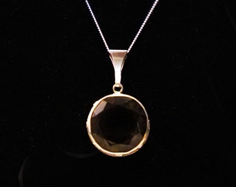 Modernist Silver and Smokey Quartz pendant - Kultaseppa Salovaara