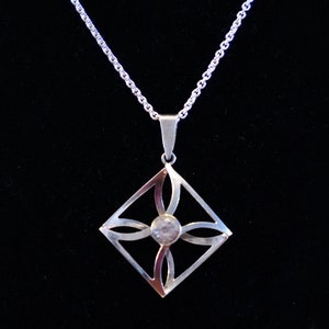 Modernist Silver pendant with Clear Rock Crystal stone - Kultaseppa Salovaara