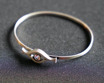 Finland Sten and Laine (Finnfeelings) sterling silver rock crystal bangle bracelet