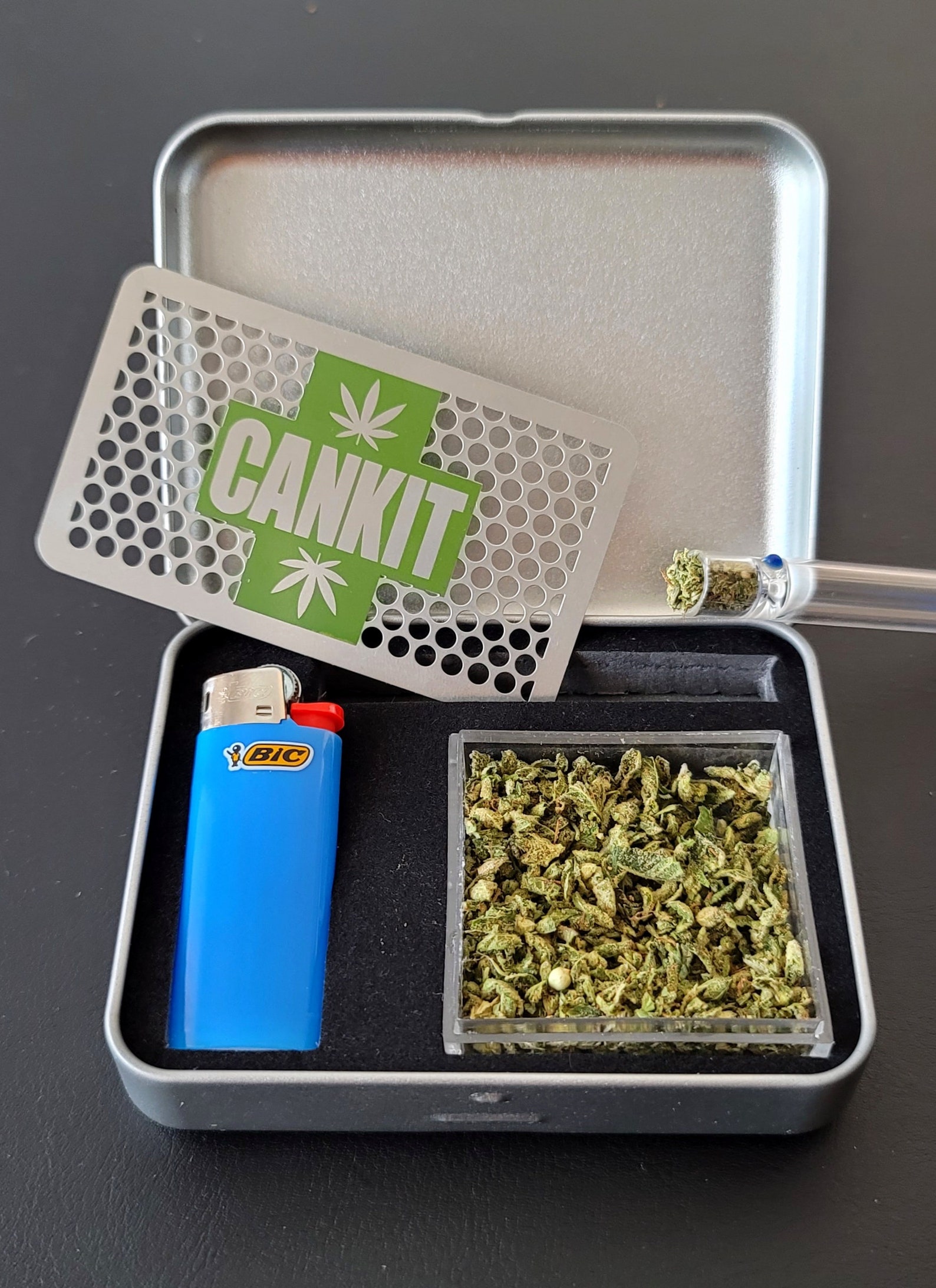 The Cannabis Kit includes Lighter. One Hitter. Stash Box. Etsy