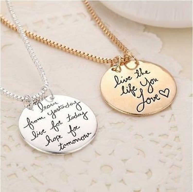 Learn From Yesterday Live for Today Hope for Tomorrow Pendant Necklace ...