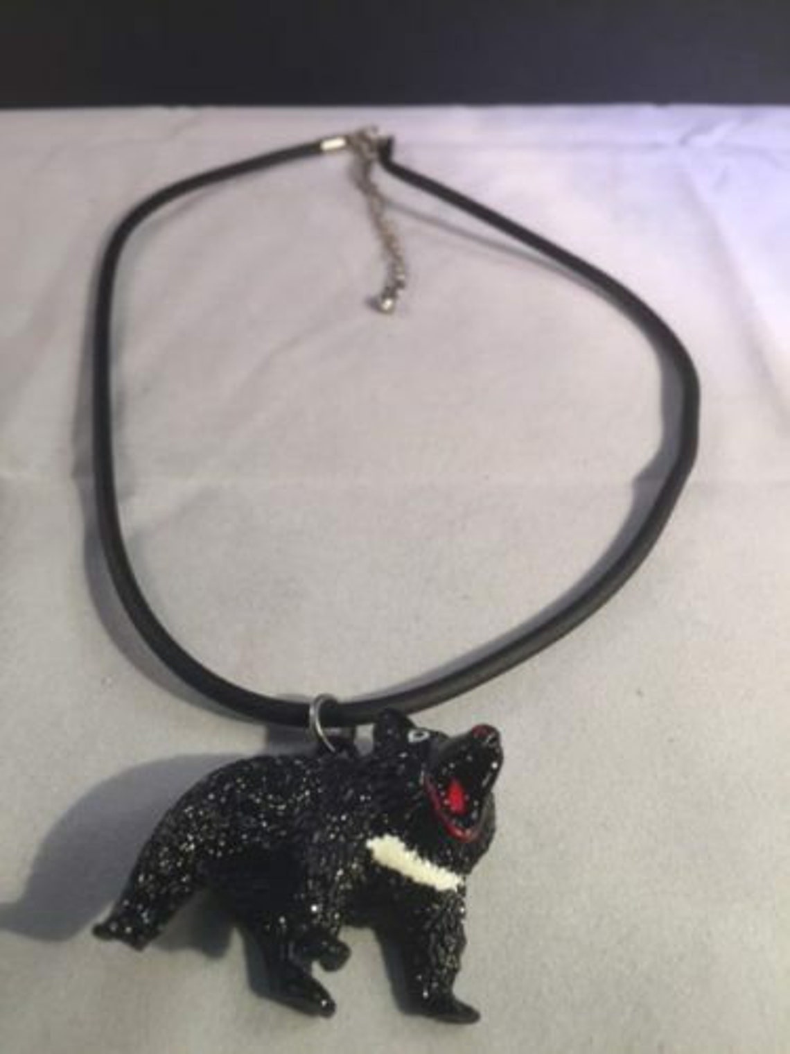 Tasmanian Devil Pendant Choker Necklace Black Unisex Extension - Etsy