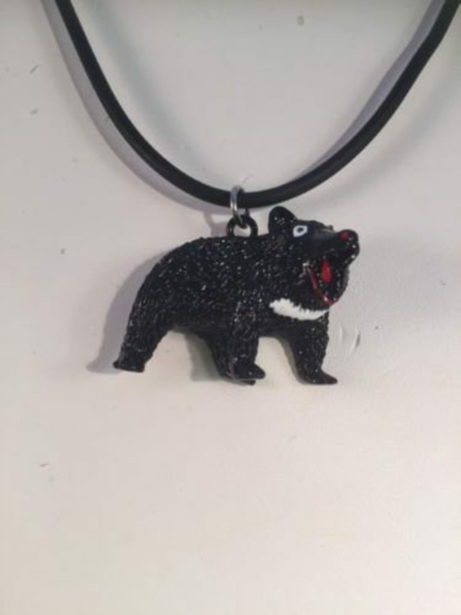Tasmanian Devil Pendant Choker Necklace Black Unisex Extension - Etsy