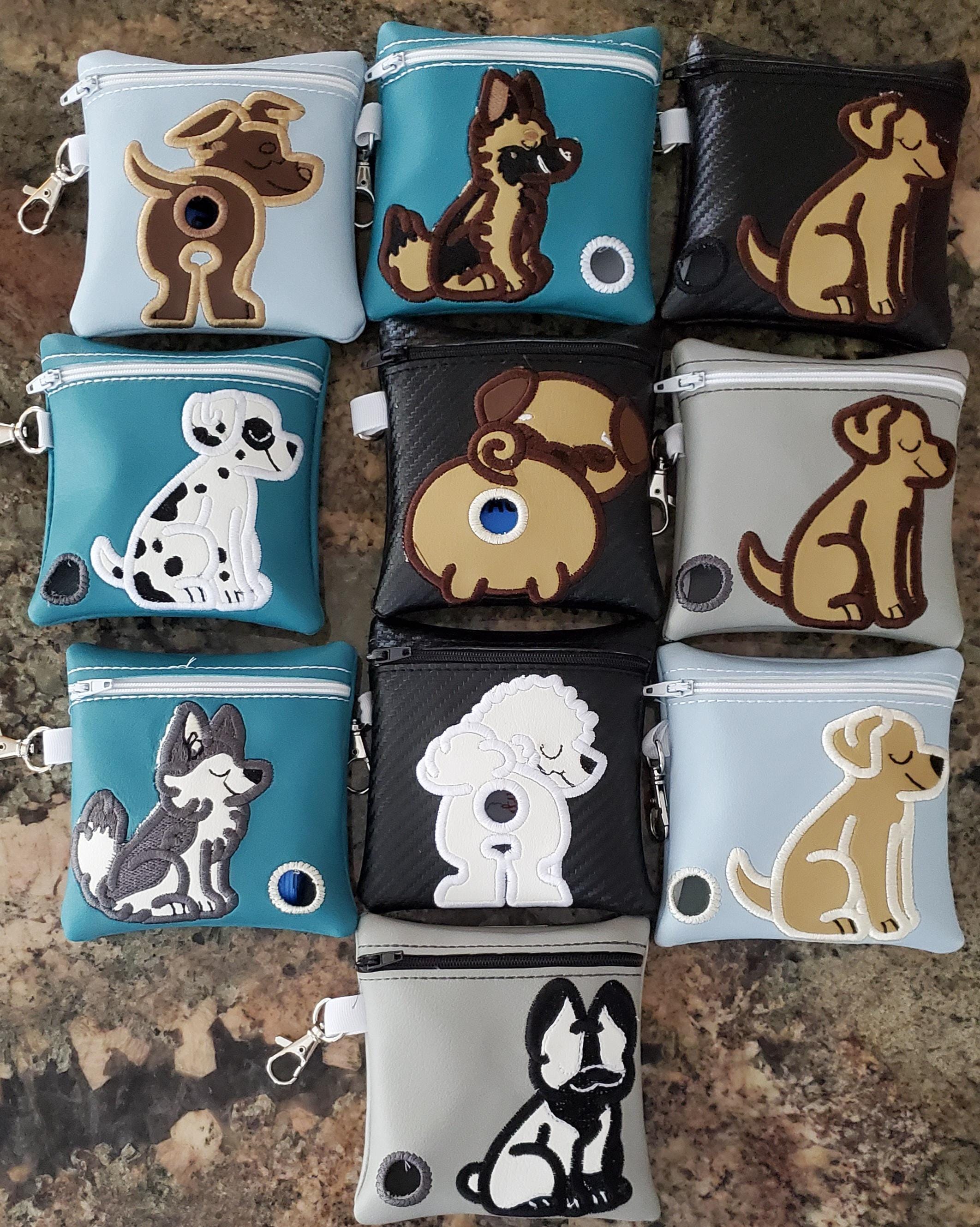 Poop Bag carrier Dog walking Dog poo bag holder Customizable Dog Name / Breed &gt;45 options. See description for breed types.