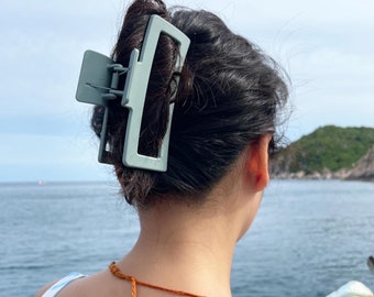 XL jumbo-klauwclip, 13 cm, jumborechthoek, extra grote haarklauw, matte klauwclip, haarclip voor dik haar, lentehaaraccessoires, cadeau voor haar