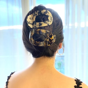 平らな楕円形のヘアクリップ、フレンチバレッタ、べっ甲柄のヘアクリップ、アセテート製ヘアアクセサリー、彼女へのギフト、夏のガジェット