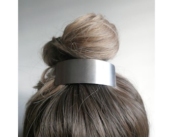 Pince à cheveux en métal, barrette à cheveux française argentée, accessoires de cheveux minimaux, accessoires de support pour queue de cheval, housse de support pour chignon, cheveux de tous les jours