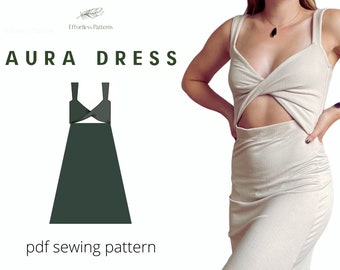 AURA Dress Sewing Pattern pdf A4 Letter | Summer Spring Dress | Minimalist Chic Sustainable | Schnittmuster | pdf sewing patterns for women