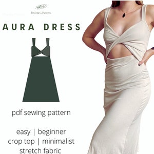 AURA Dress Sewing Pattern pdf A4 Letter | Summer Spring Dress | Minimalist Chic Sustainable | Schnittmuster | pdf sewing patterns for women