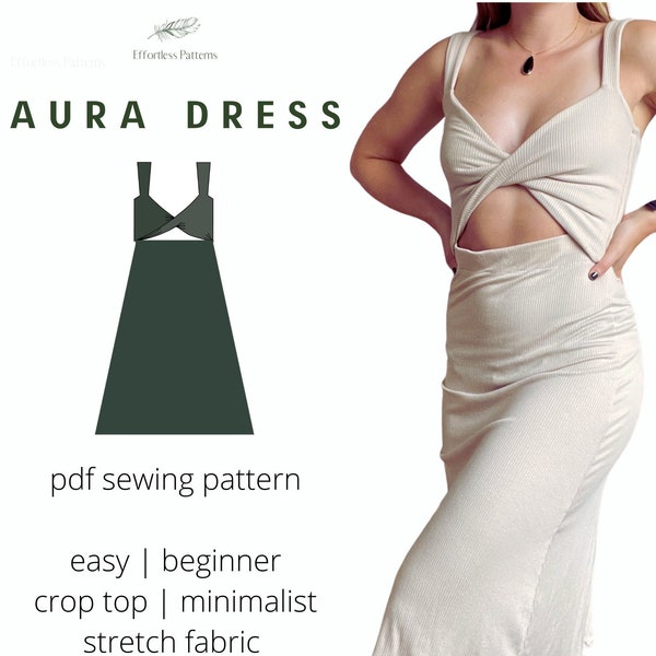 AURA Dress Sewing Pattern pdf A4 Letter | Summer Spring Dress | Minimalist Chic Sustainable | Schnittmuster | pdf sewing patterns for women