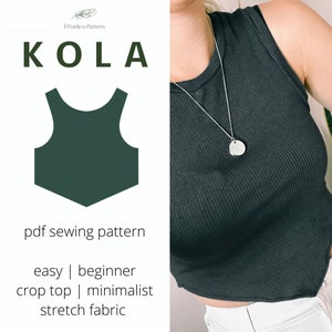 KOLA Crop Triangle Tank Top Sewing Pattern A4 Letter | PDF Summer Top Sewing Pattern | Modern Sewing Patterns | Schnittmuster