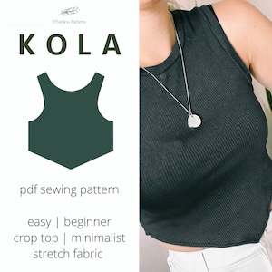 KOLA Crop Triangle Tank Top Sewing Pattern A4 Letter | PDF Summer Top Sewing Pattern | Modern Sewing Patterns | Schnittmuster