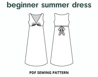 Beginner Midi Summer Dress Sewing Pattern A4 A0 Letter PDF | LAYLA Dress | Trend | Modern | Summer 2023 | Download | Feminine, Romantic