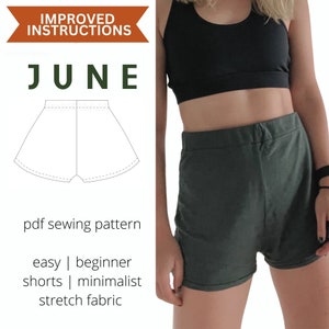 JUNIO Shorts Patrón de costura fácil A4 Carta / PDF Descargar Lounge Wear Sleep Wear Patrones de costura / Patrones de costura modernos / Schnittmuster