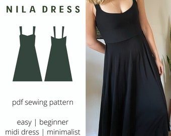 NILA Dress Sewing Pattern pdf | Summer Spring Dress | Easy Beginner Pattern | Schnittmuster | pdf sewing patterns for women