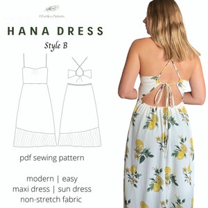 Easy Sun Slip Dress Sewing Pattern A4 A0 Letter PDF | HANA Dress | Trend | Modern | Layered | Summer 2021 | Download | Schnittmuster