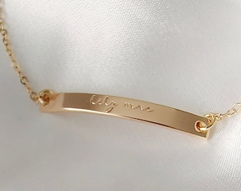 Personalised 14k Gold Engraved Baby Bracelet | Baptism Christening Newborn Name Gift Custom Personalized Customized Little Girl Child