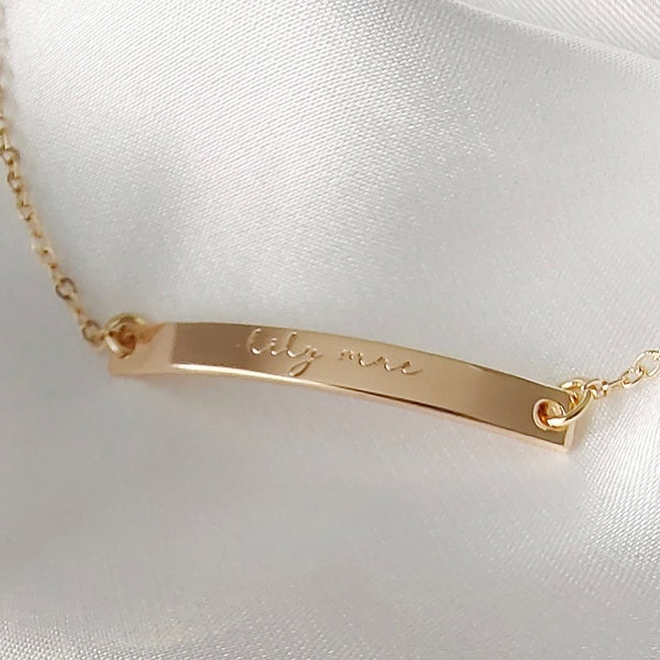 Personalised 14k Gold Engraved Baby Bracelet | Baptism Christening Newborn Name Gift Custom Personalized Customized Little Girl Child