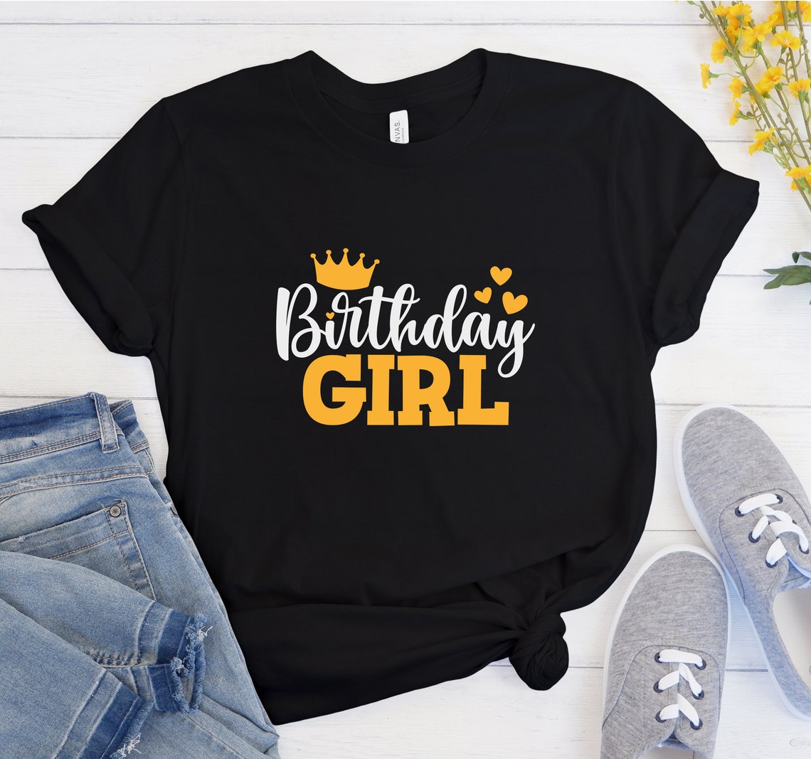 Birthday Girl Yellow Tshirt ADULT SIZE Birthday Tshirt Etsy