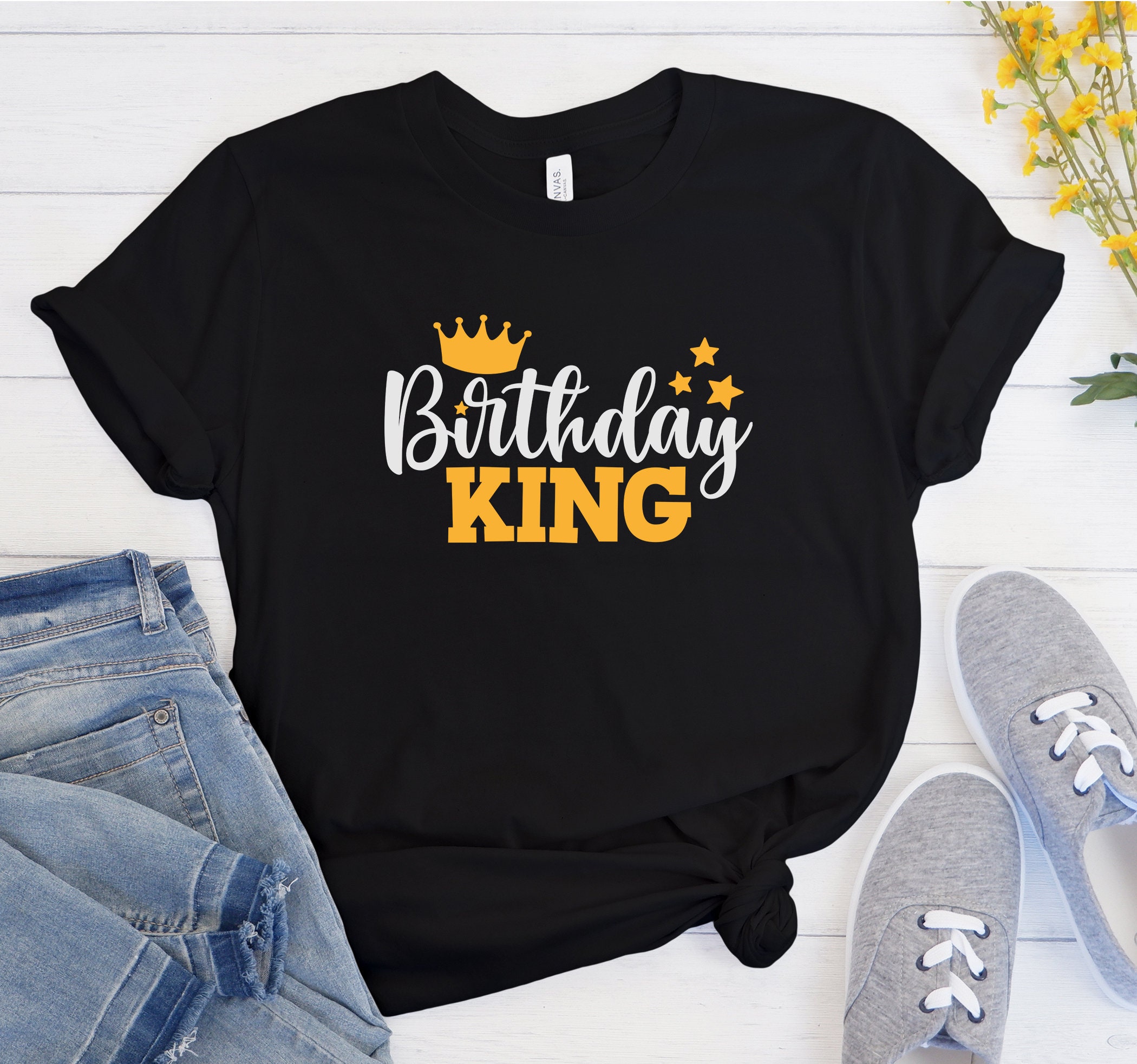 Birthday King Yellow TShirt ADULT SIZE Birthday TShirt Etsy