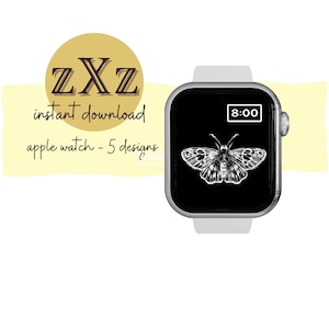 Falene Boho: quadrante Apple Watch, Digital Download Design, Un grande design BoHo, Carta da parati digitale