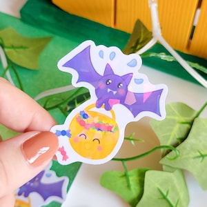 Candy Bat Sticker, Holographic Sticker, Cute Halloween Sticker