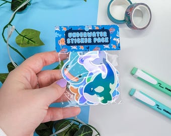 Holografisch Sea Life-stickerpakket, stickers oceaandieren