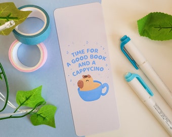 Capybara Cappycino Lesezeichen, Geschenk für Buchliebhaber