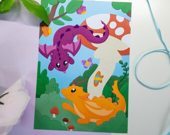 Dragon Forest Art Print: Fantasy Home Decor