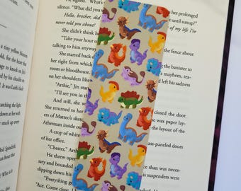 Dinosaur Bookmark, Cartoon Dino Book Lover Gift