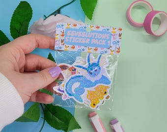 Eeveelution Pack One Sticker Pack - Holographic Pocket Monster Stickers