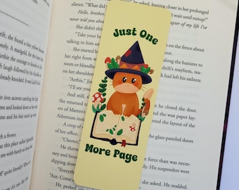 Cat Witch Bookmark: Autumn Cottagecore Book Lover Gift