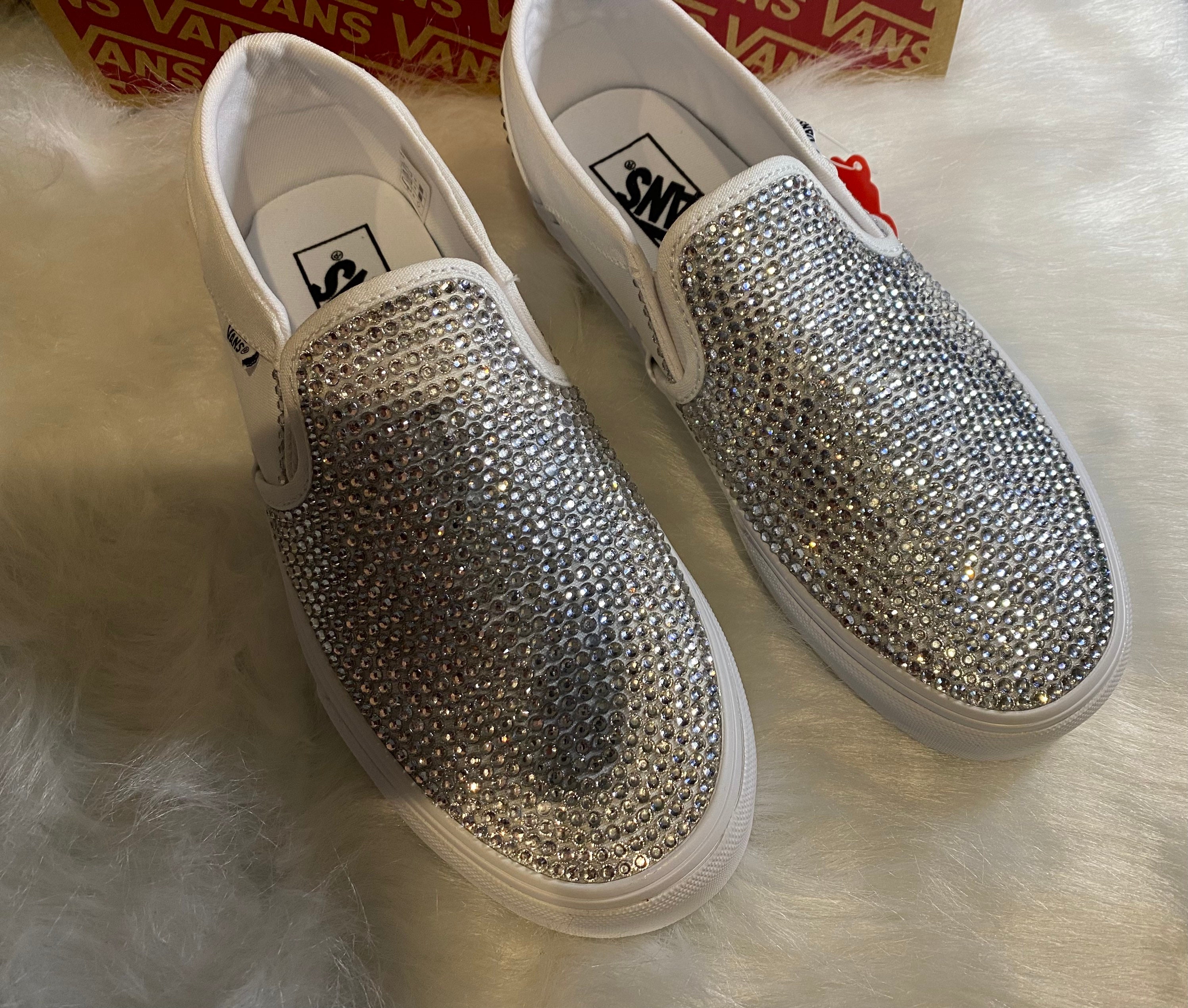 Girls silver glitter vans sale