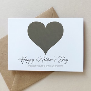 Carte à gratter personnalisée fête des mères surprise, billets d'avion, billets de concert, carte surprise d'anniversaire