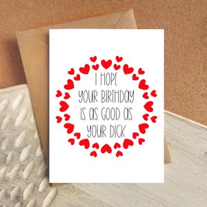 Tarjeta de cumpleaños para esposo, pareja, novio, tarjeta divertida, humor grosero