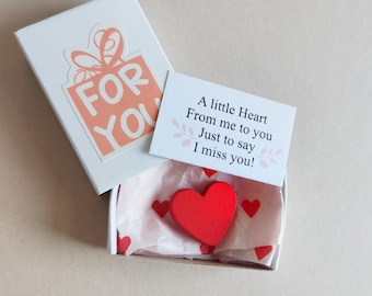 I Love You Gift, I miss you, Pocket hug Gift, Matchbox Gift, Gift For Boyfriend, Gift For Girlfriend, Anniversary,  Valentine's Day Gift