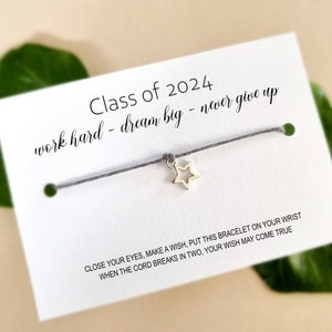 Class of 2024 School Leavers Gift. Shine Like a Star Wish Bracelet Card ...